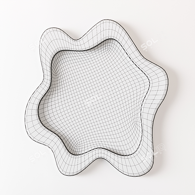 Elegant Chrome Wall Mirror 3D model image 3