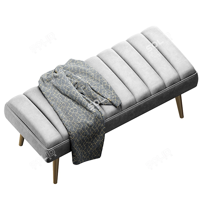 Fabiero Stylish Metal Leg Bench 3D model image 2