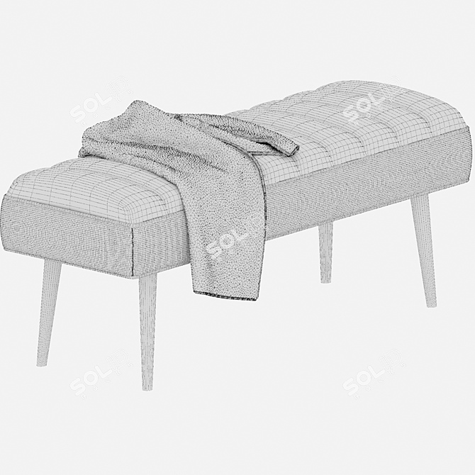 Fabiero Stylish Metal Leg Bench 3D model image 3