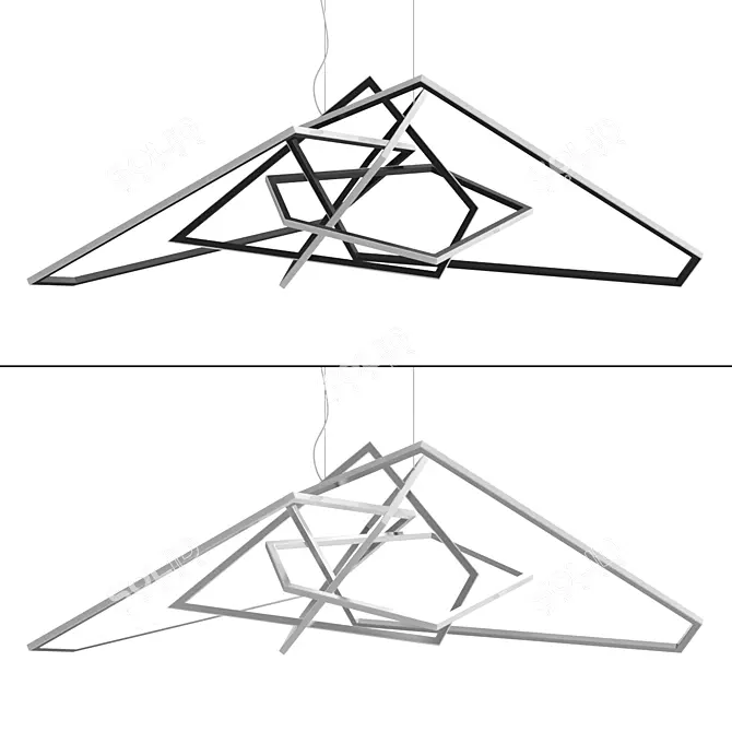 Elegant Divinare Pendant Chandelier 3D model image 1