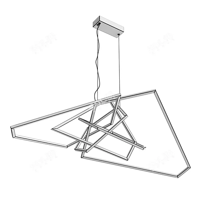 Elegant Divinare Pendant Chandelier 3D model image 3