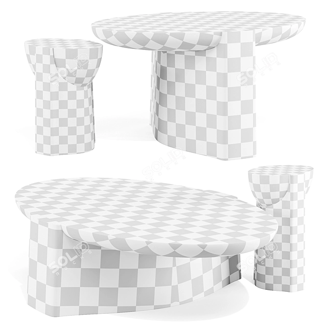 Akra Coffee & Side Tables by Collection Particuliere 3D model image 2