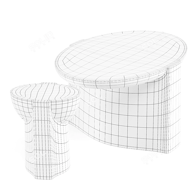 Akra Coffee & Side Tables by Collection Particuliere 3D model image 6