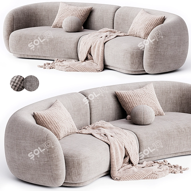 Modern Moroso Pacific Fabric Sofa 3D model image 1