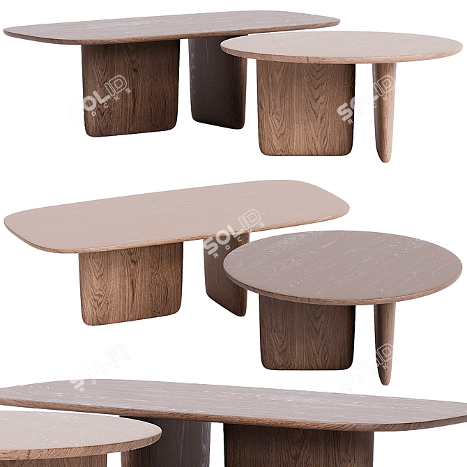 Modern B&B Italia Wooden Table 3D model image 1