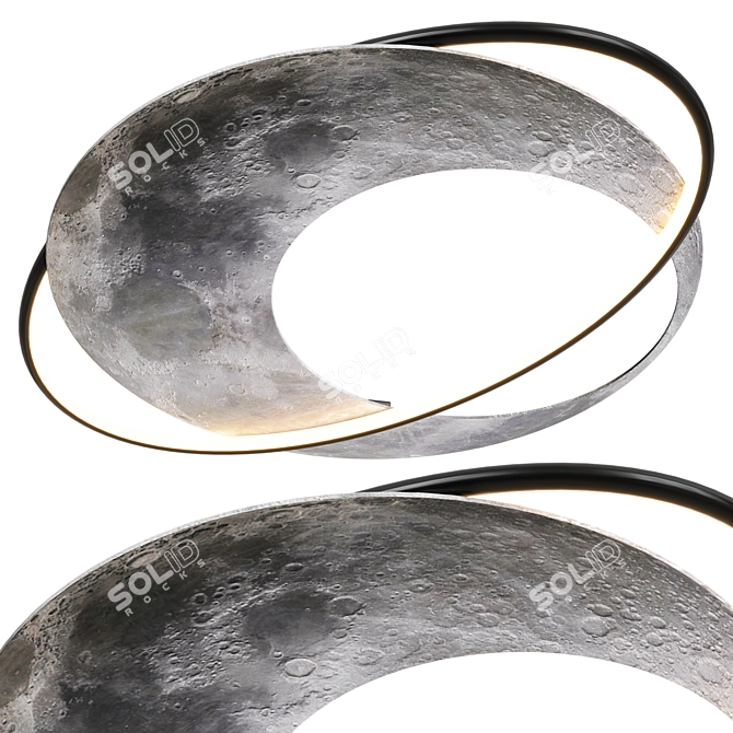 Luminous Crater Chandelier Fixture 3D model image 1