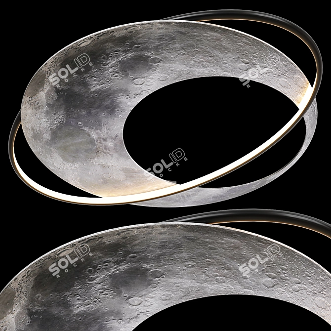 Luminous Crater Chandelier Fixture 3D model image 2