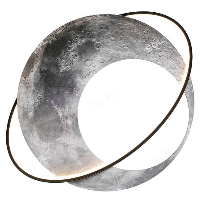 Luminous Crater Chandelier Fixture 3D model image 3