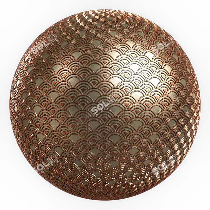 Ornate Metal Panels, 4K Texture 3D model image 2