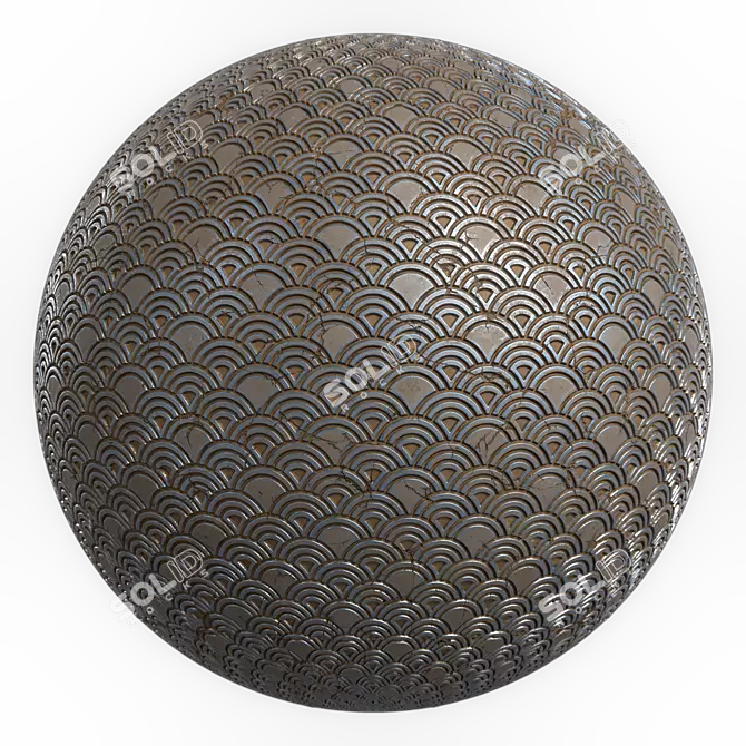 Ornate Metal Panels, 4K Texture 3D model image 6