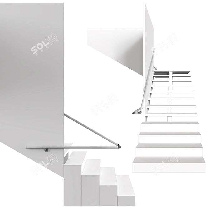 Modern Stairs V08 Model 3D model image 4