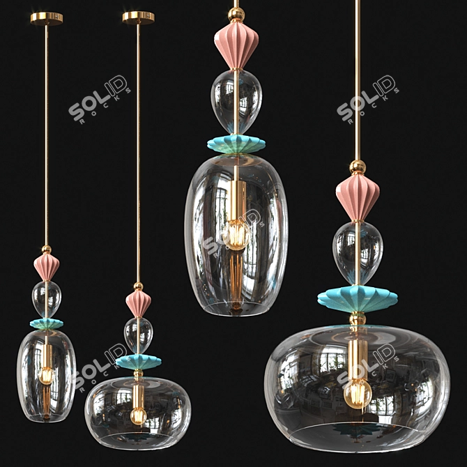 Elegant Odeon Light Pendant 3D model image 2