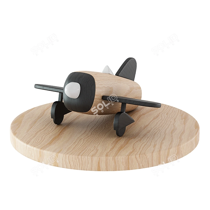 Handcrafted Wooden Toy Set 3D model image 9