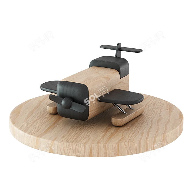 Handcrafted Wooden Toy Set 3D model image 10