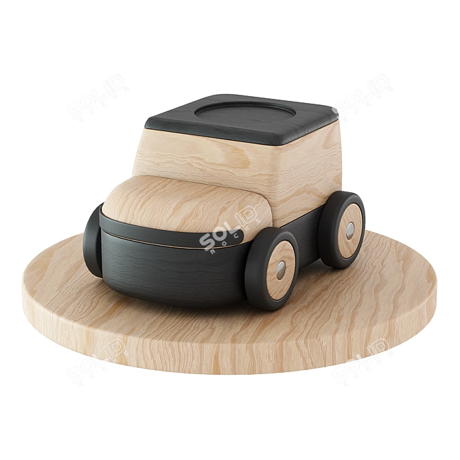 Handcrafted Wooden Toy Set 3D model image 12