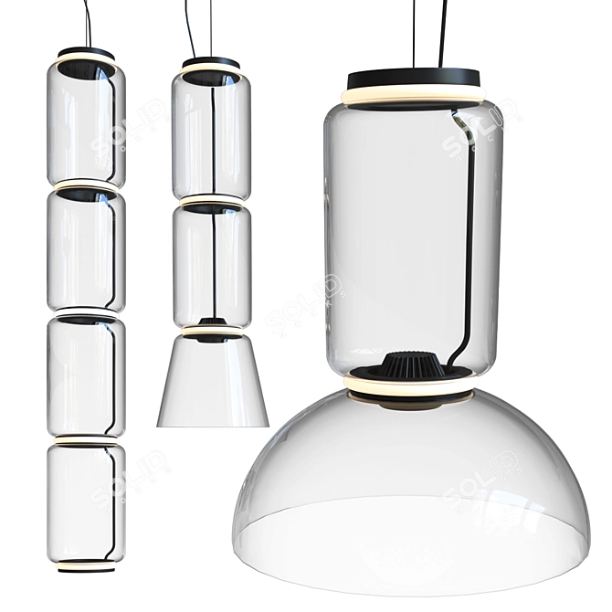 Sleek Noctambule Cylinder Pendant 3D model image 1