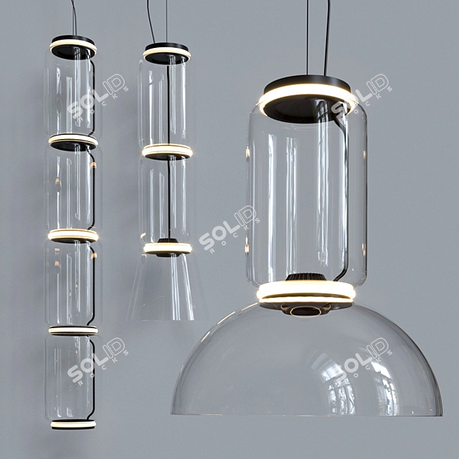 Sleek Noctambule Cylinder Pendant 3D model image 2