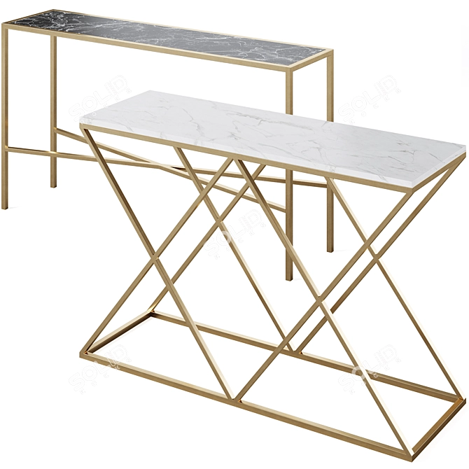 Stylish Console Set by Cazarina 3D model image 5