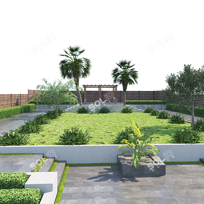 Private Park Landscape Collection 3D model image 2