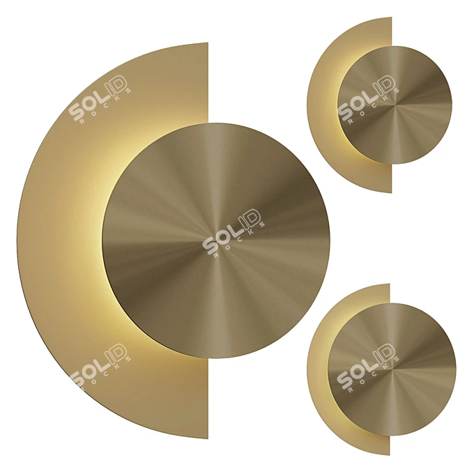 Brass Disc LED Wall Light 3D model image 1