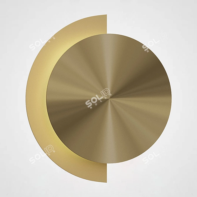 Brass Disc LED Wall Light 3D model image 2
