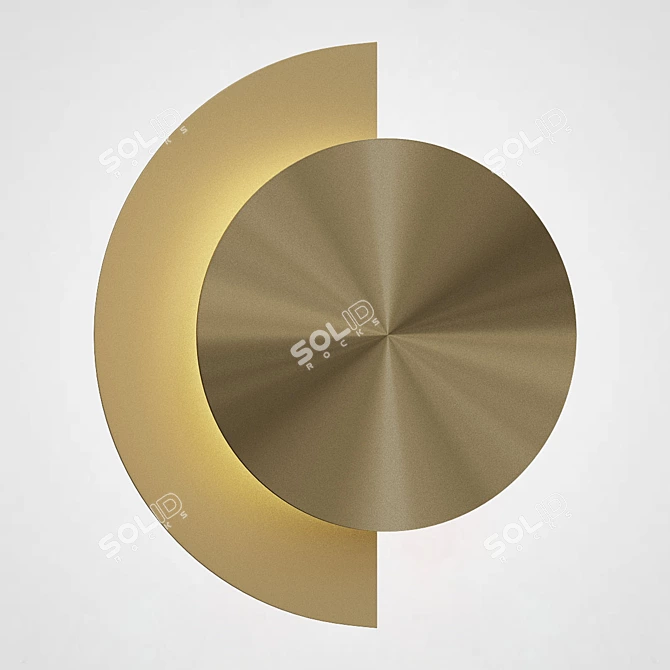 Brass Disc LED Wall Light 3D model image 3