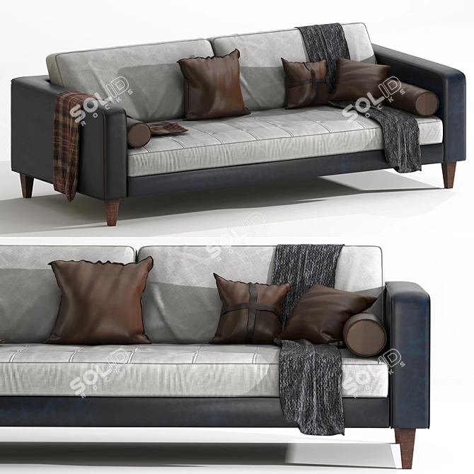 Delilah Velvet Sofa Luxe 3D model image 1