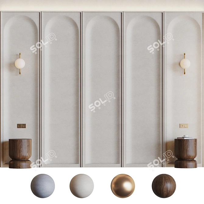 Decorative 3D Panel with Modular Design 3D model image 2