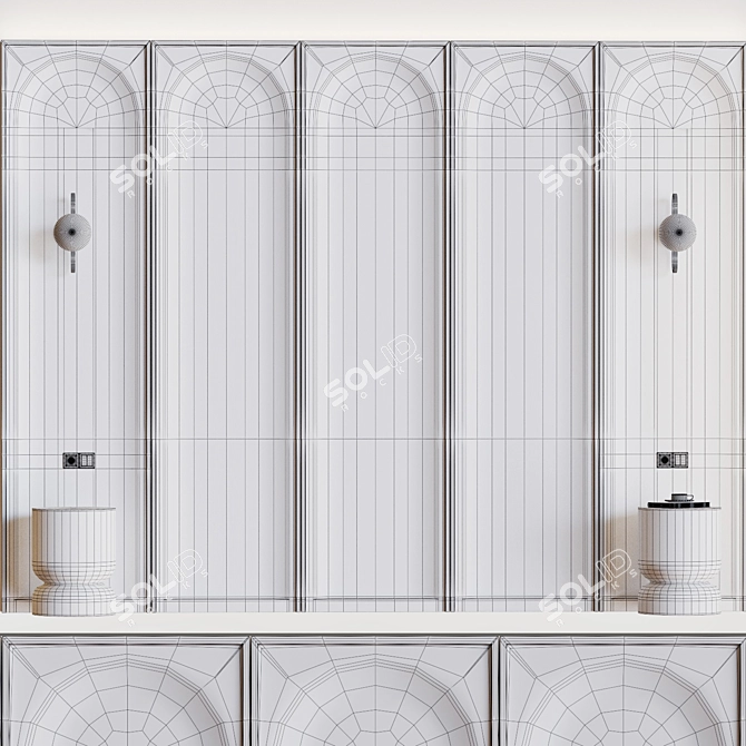 Decorative 3D Panel with Modular Design 3D model image 7