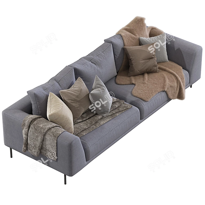 Modern Hollywood Sofa Set 3D model image 2