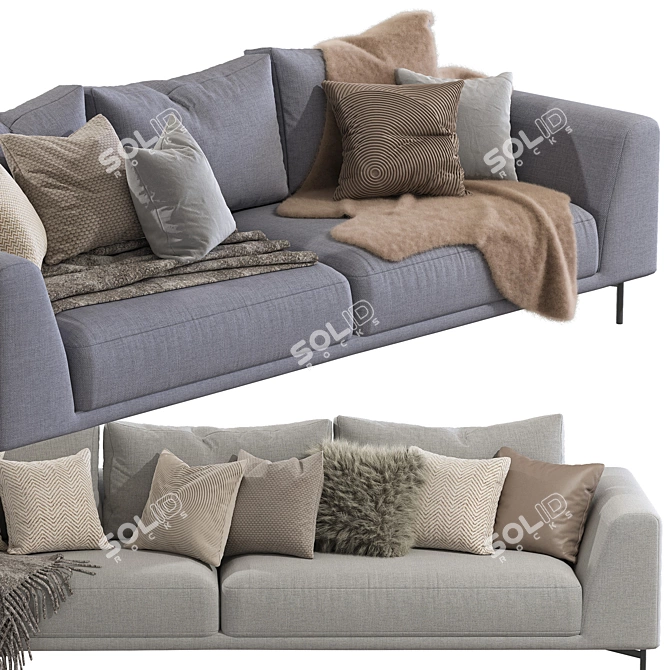 Modern Hollywood Sofa Set 3D model image 4