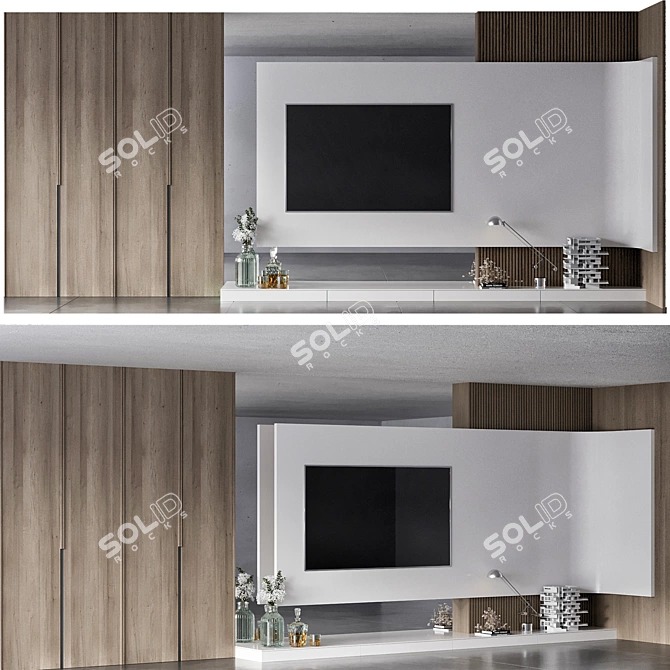 Modern TV Wall Unit Design 3D model image 6