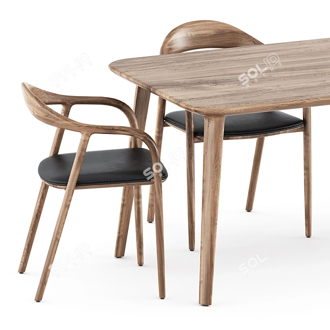 Modern Comfort: Neva Chairs & Kalota Table 3D model image 2