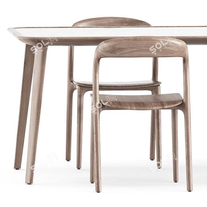 Modern Comfort: Neva Chairs & Kalota Table 3D model image 3