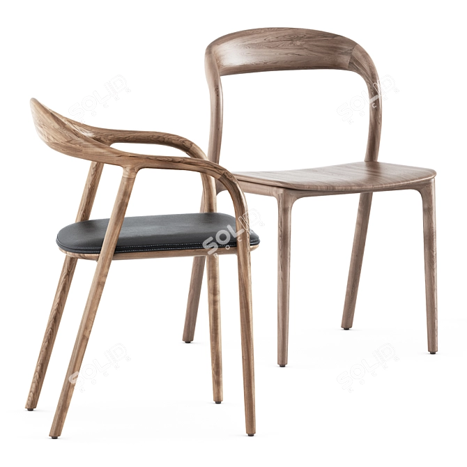 Modern Comfort: Neva Chairs & Kalota Table 3D model image 4