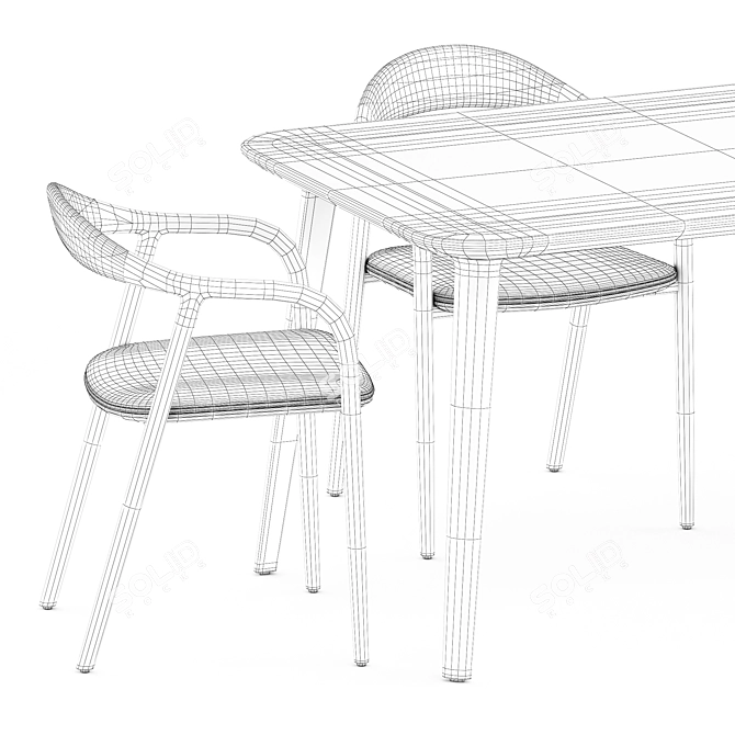 Modern Comfort: Neva Chairs & Kalota Table 3D model image 5