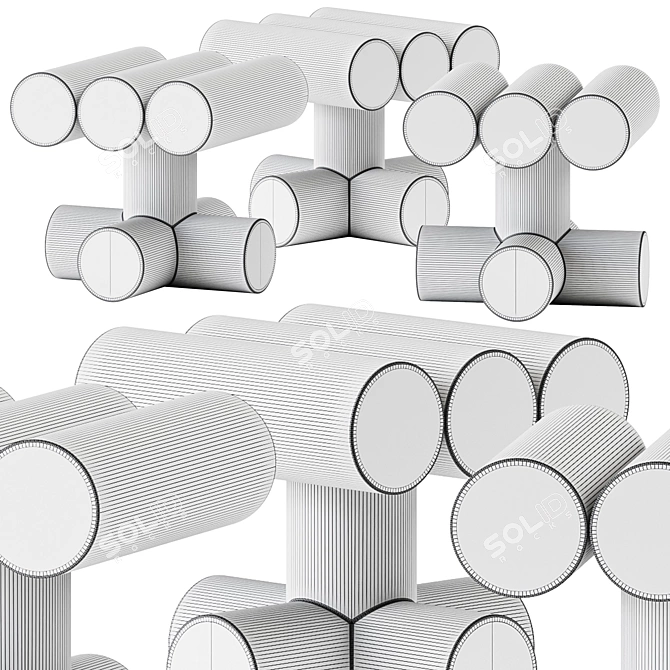 Movimento ITAEWON Stool, Contemporary Design 3D model image 4