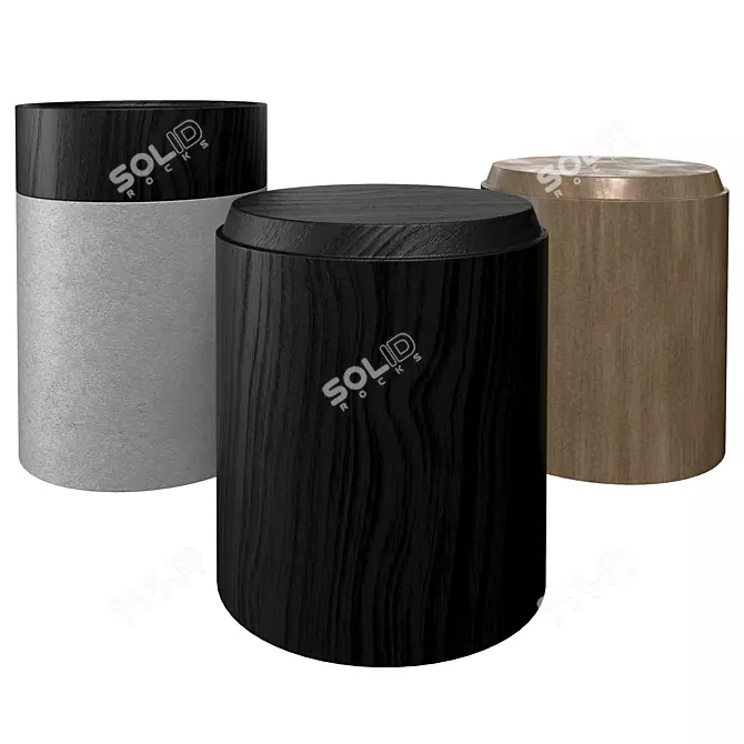 Stackable Stools & Side Table 3D model image 1