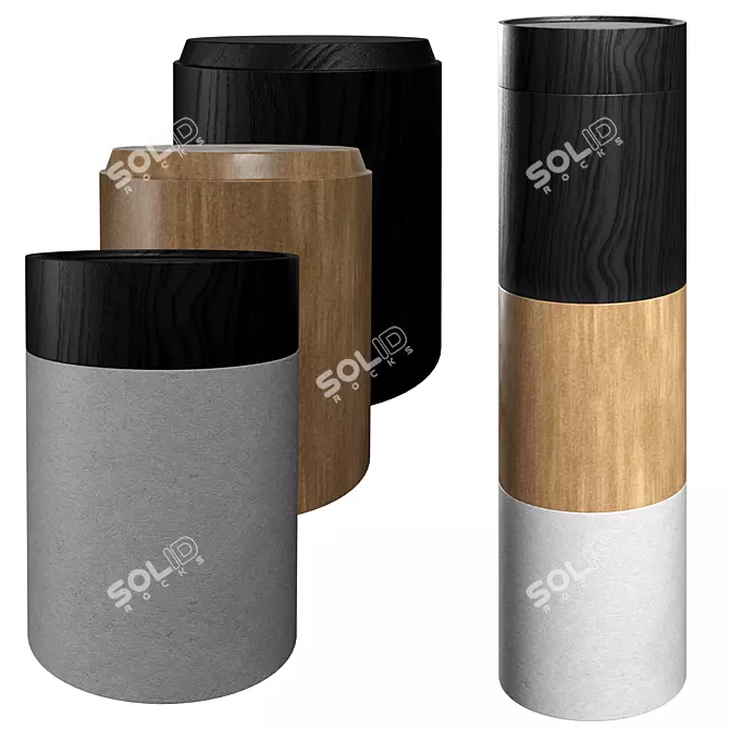 Stackable Stools & Side Table 3D model image 2