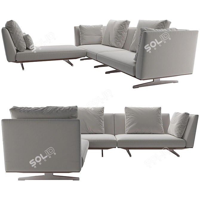 Sleek Flexform Evergreen Sofa 3D model image 1