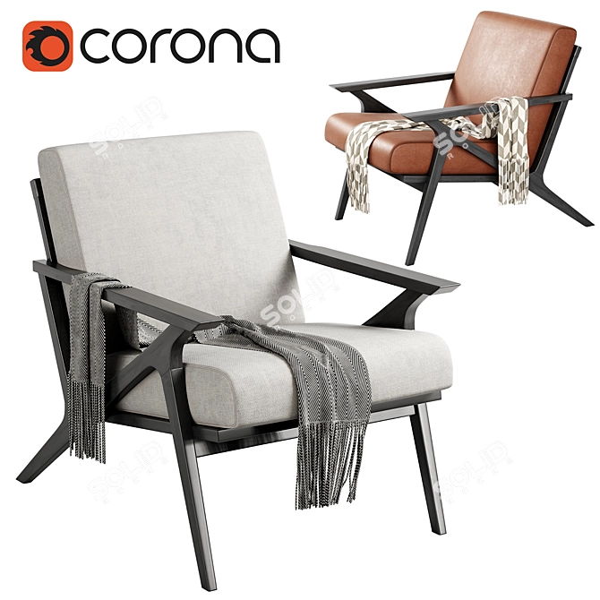 Sleek and Modern Otio Armchair 3D model image 3