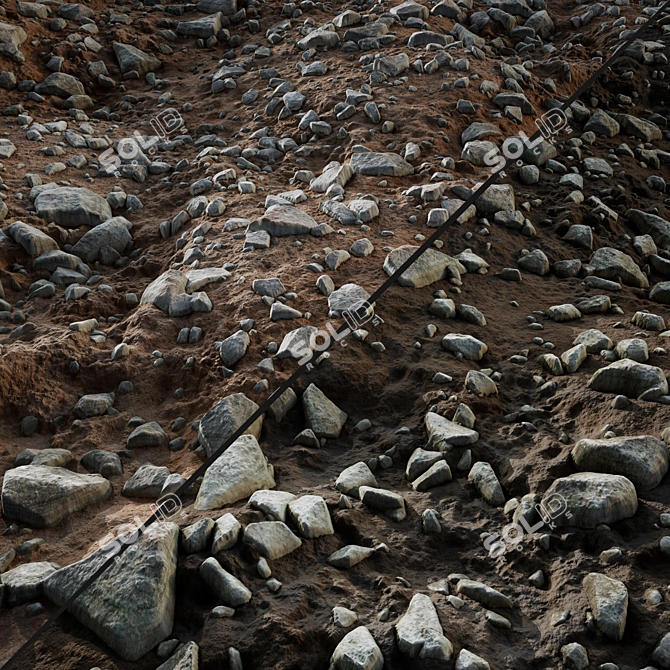 Gravel Ground Collection - 4K Seamless 3D model image 1