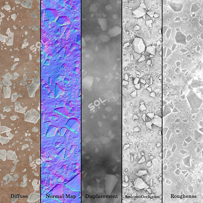 Gravel Ground Collection - 4K Seamless 3D model image 4