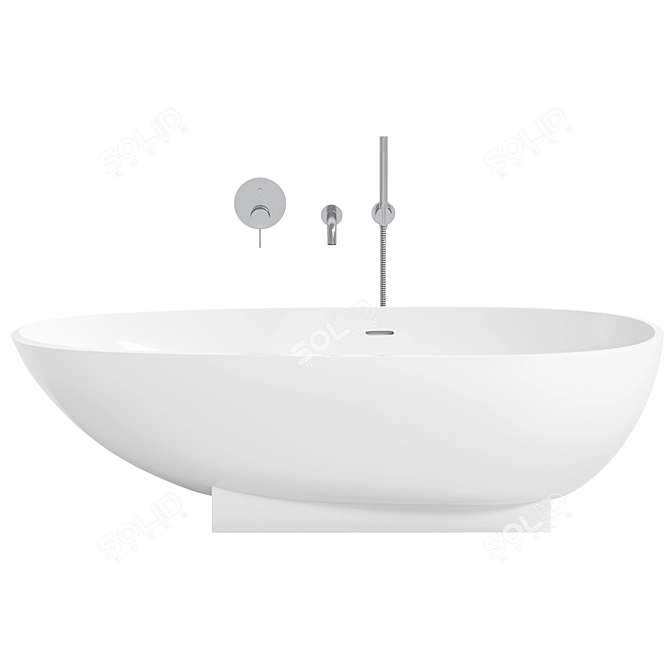 Luxury Stone Bath 1800mm Freestanding 3D model image 2