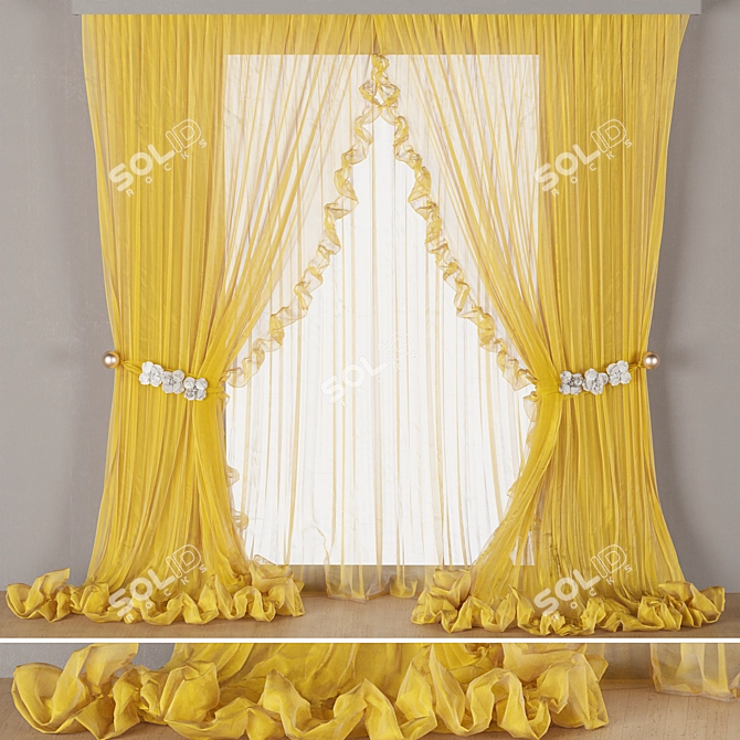 Modern Curtain Design 2015 3D model image 1