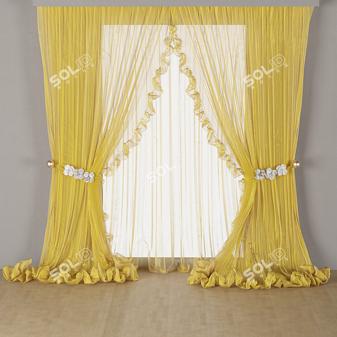 Modern Curtain Design 2015 3D model image 2