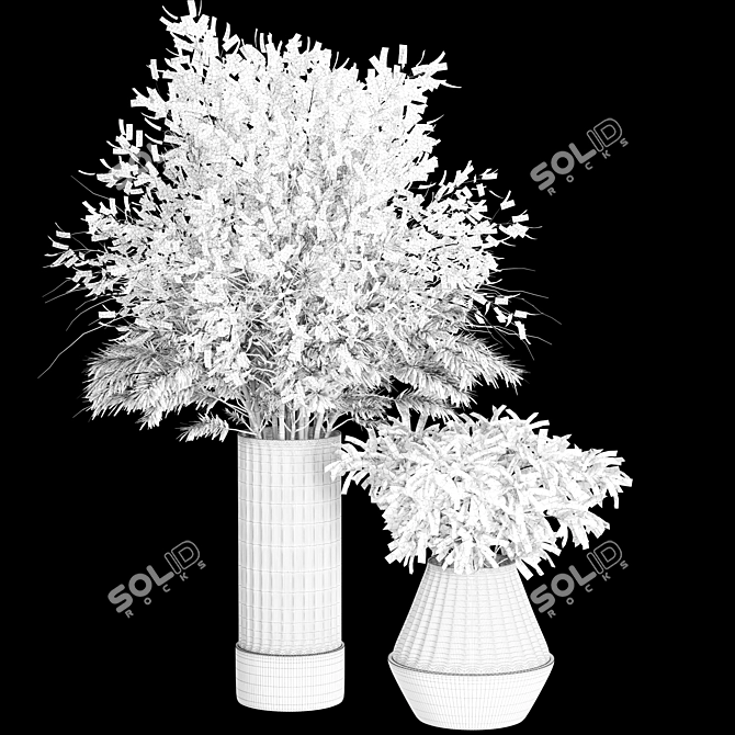 Interior Design Dry Plant Pot 3D model image 3