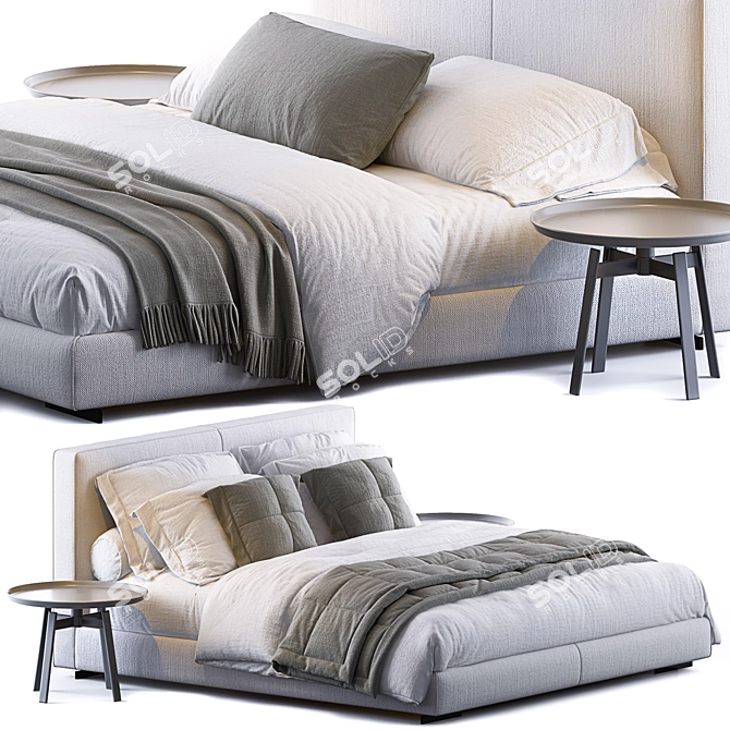 Luxury Sleep Haven: Magnum Bed 3D model image 1