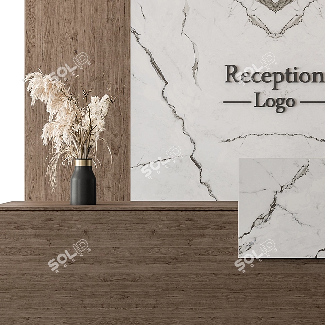 Modern Reception Desk Office Furniture 3D model image 2