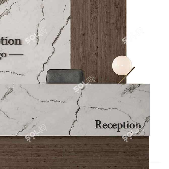 Modern Reception Desk Office Furniture 3D model image 3